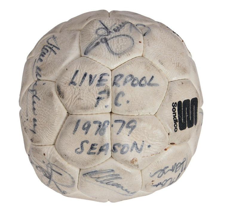 1978-79 English League Champion Liverpool FC Team Signed Soccer Ball Beckett COA