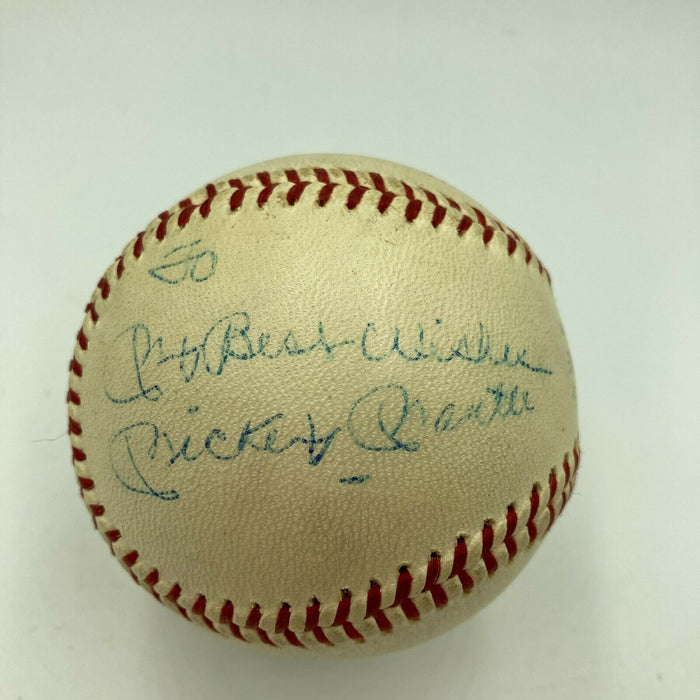 Beautiful 1960's Mickey Mantle Elston Howard Signed AL Cronin Baseball JSA COA