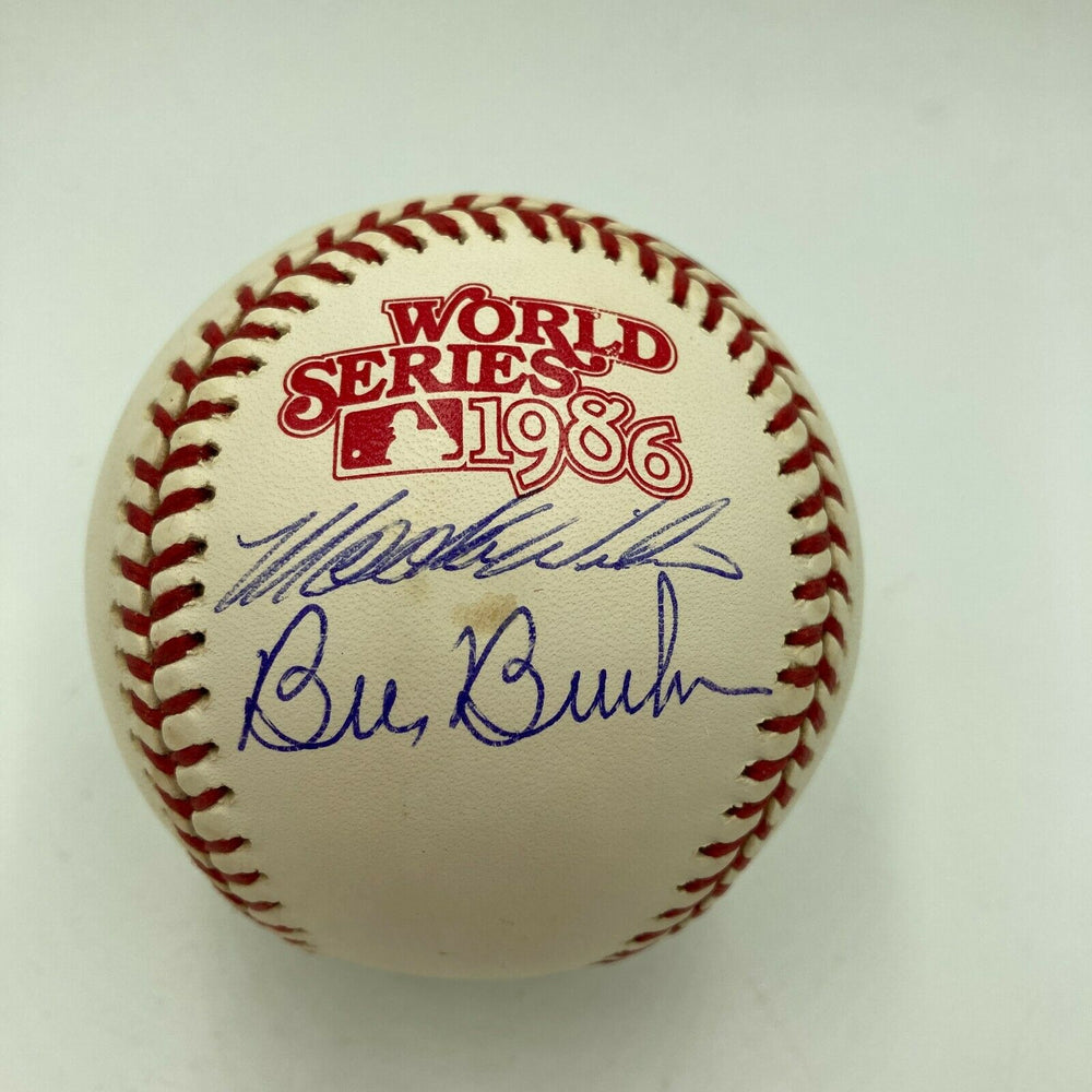 Mookie Wilson & Bill Buckner Signed 1986 World Series Baseball Steiner Hologram