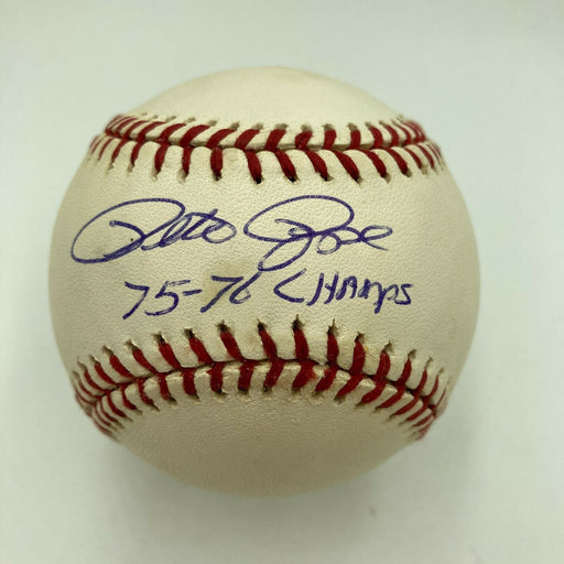 Pete Rose 1975 & 1976 World Series Champs Signed Baseball PSA DNA Sticker