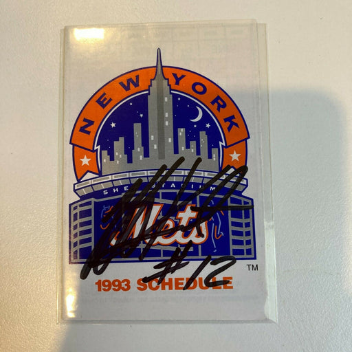 Jeff Kent Signed 1993 New York Mets Schedule