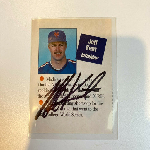 Jeff Kent Signed New York Mets Baseball Card Photo
