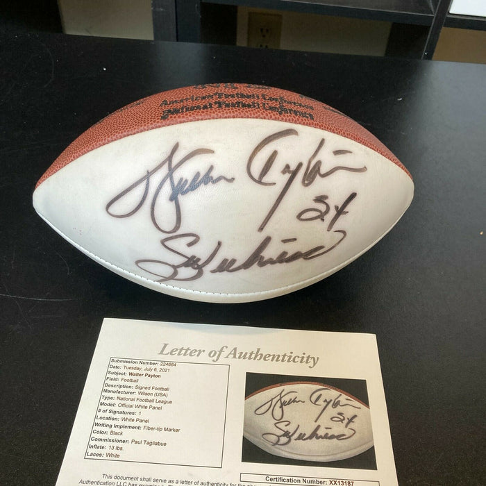 Walter Payton "Sweetness #34" Signed Inscribed Wilson NFL Football JSA COA