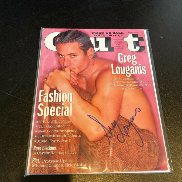 Greg Louganis Signed Autographed Vintage Out Magazine