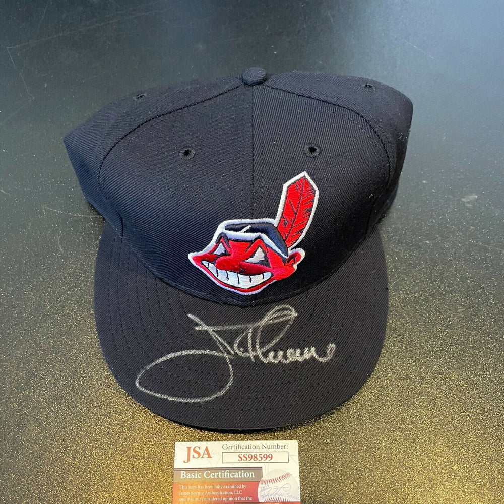 Jim Thome Signed Authentic Cleveland Indians Game Model Hat JSA COA