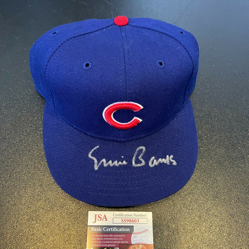 Ernie Banks Signed Authentic Chicago Cubs Game Model Baseball Hat JSA COA