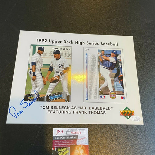 Tom Selleck Mr. Baseball Signed 8.5x11 Upper Deck Promo Page JSA COA