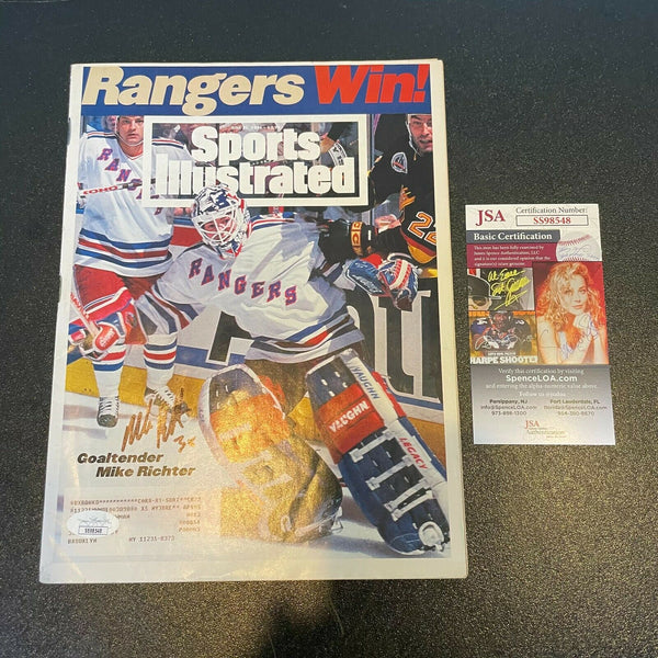 Mike Richter Signed Autographed 1994 Sports Illustrated Magazine JSA COA NHL