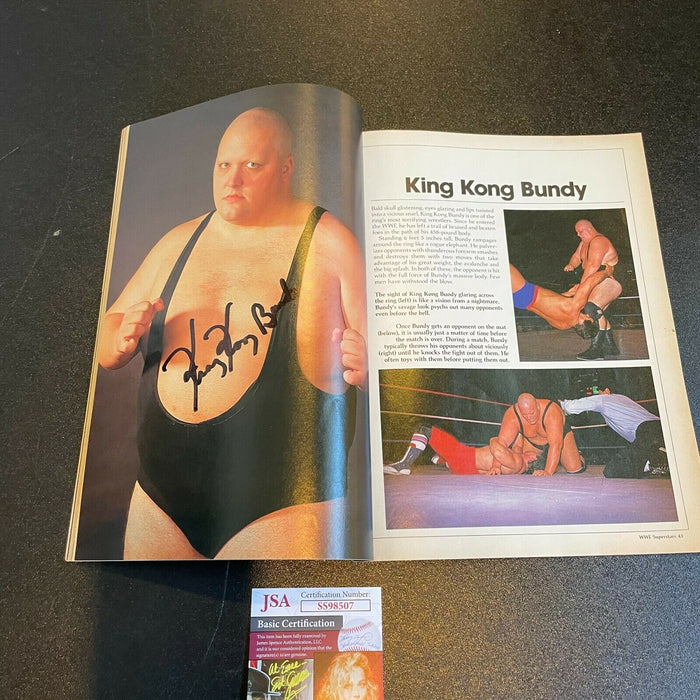 King Kong Bundy Signed Autographed Vintage Wrestling Magazine JSA COA