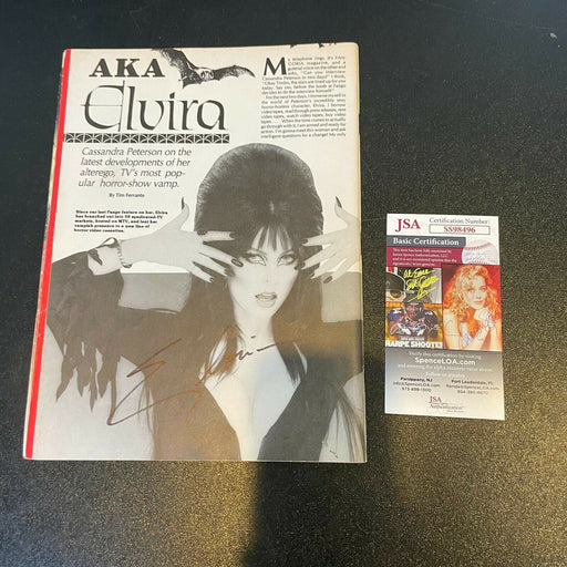 Elvira Mistress Of The Dark Signed Autographed Vintage Magazine With JSA COA