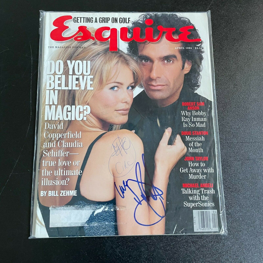 David Copperfield Magician Claudia Schiffer & Signed Esquire Magazine
