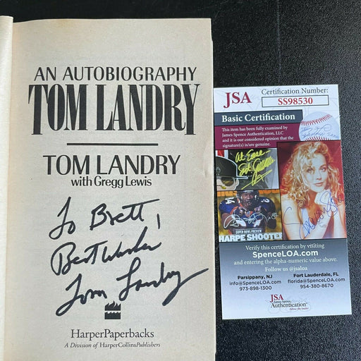 Tom Landry Signed Autographed Football Autobiography Book With JSA COA