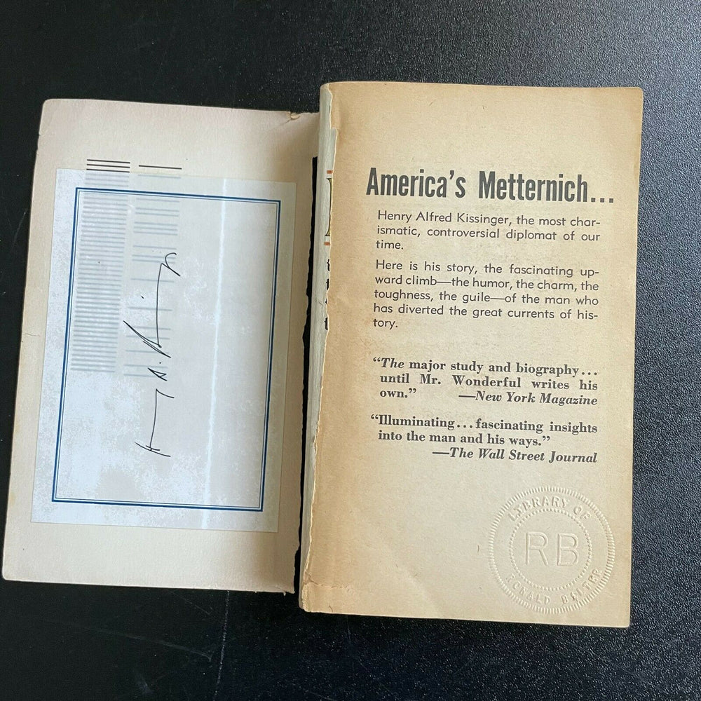 Henry Kissinger Signed Autographed Book