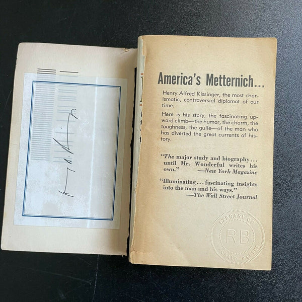Henry Kissinger Signed Autographed Book
