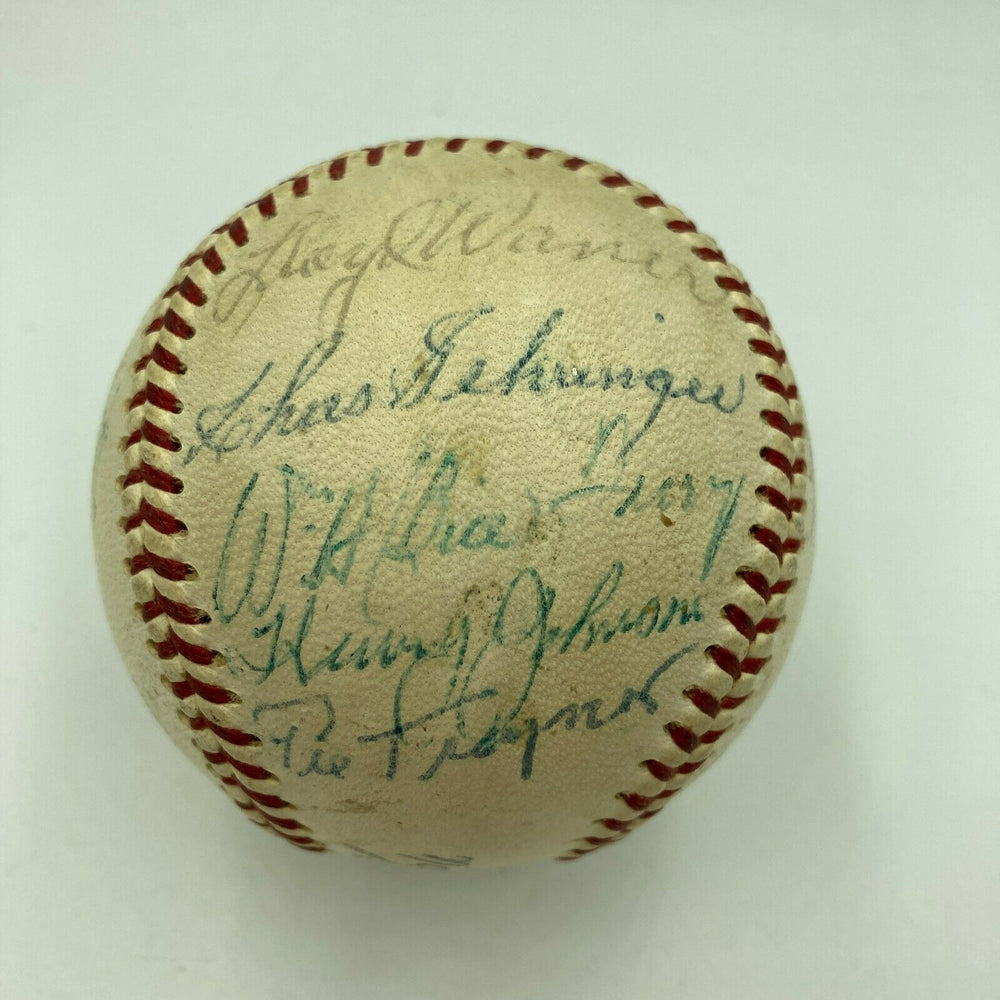1969 HOF Induction Signed Baseball Pie Traynor Max Carey Sam Rice Grove JSA COA