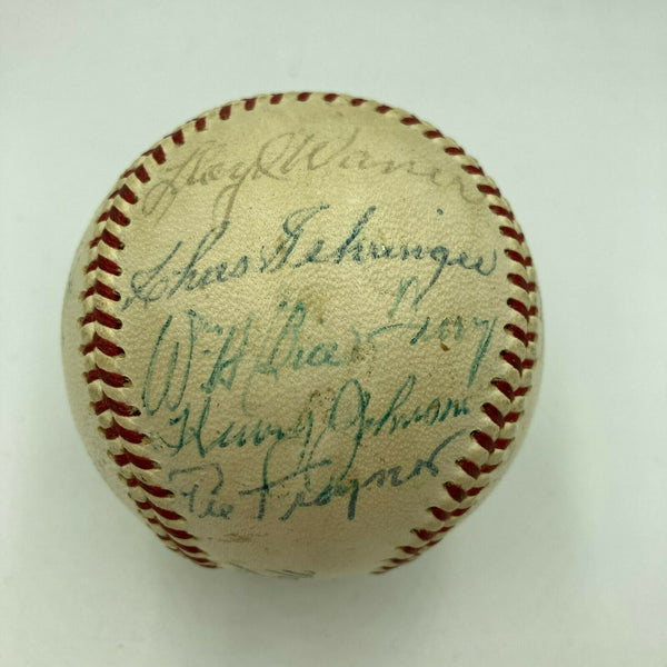 1969 HOF Induction Signed Baseball Pie Traynor Max Carey Sam Rice Grove JSA COA