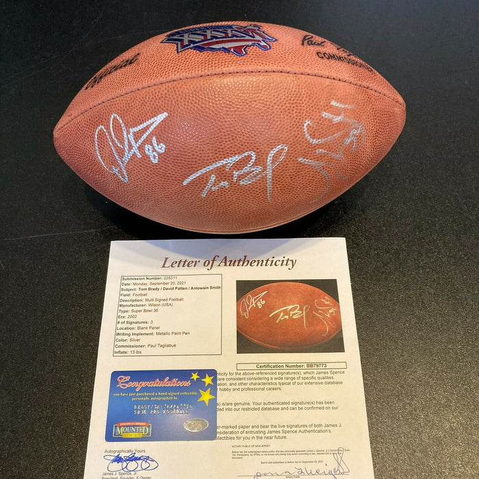 Tom Brady 2001 New England Patriots Super Bowl Champs Multi Signed Football JSA