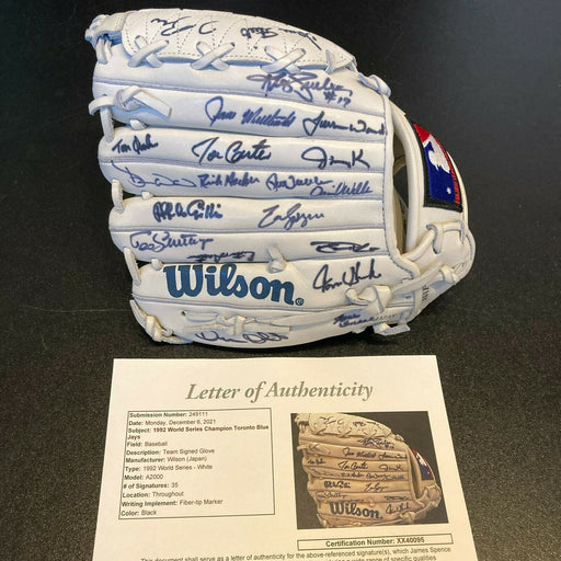 Beautiful 1992 Toronto Blue Jays World Series Champs Team Signed Glove JSA COA