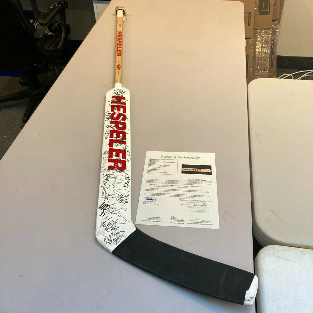 1998 Detroit Red Wings Stanley Cups Champs Team Signed Game Used Stick JSA COA