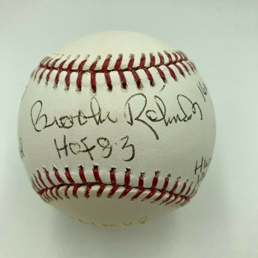 Brooks Robinson Signed Heavily Inscribed STAT Major League Baseball PSA DNA COA
