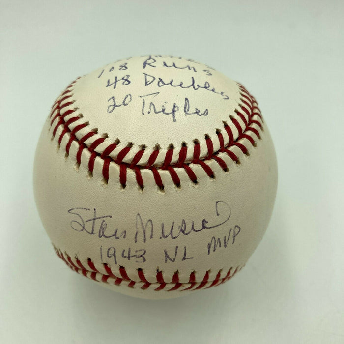 Stan Musial Signed Heavily Inscribed STAT MLB Baseball Reggie Jackson COA