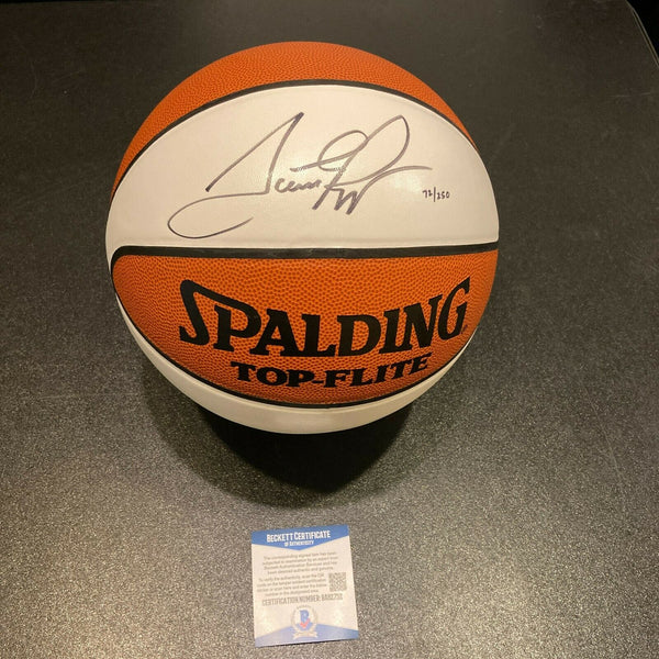 Scottie Pippen Signed Spalding Basketball With Beckett COA Chicago Bulls