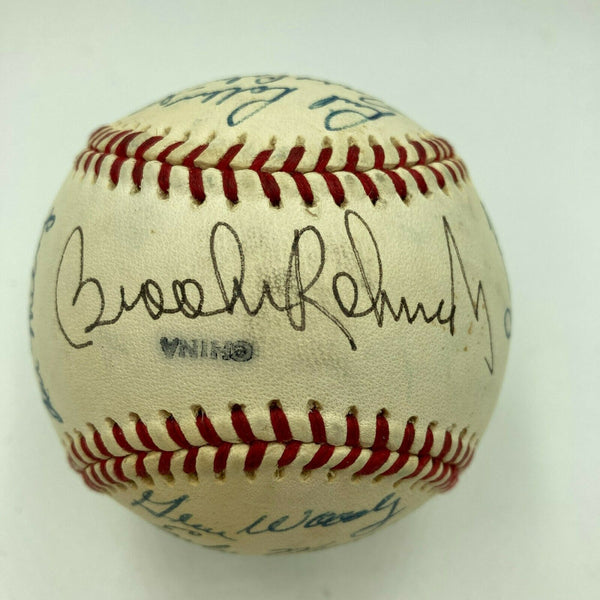 Hall Of Fame Multi Signed Cracker Jack Old Timers Game Baseball Beckett COA