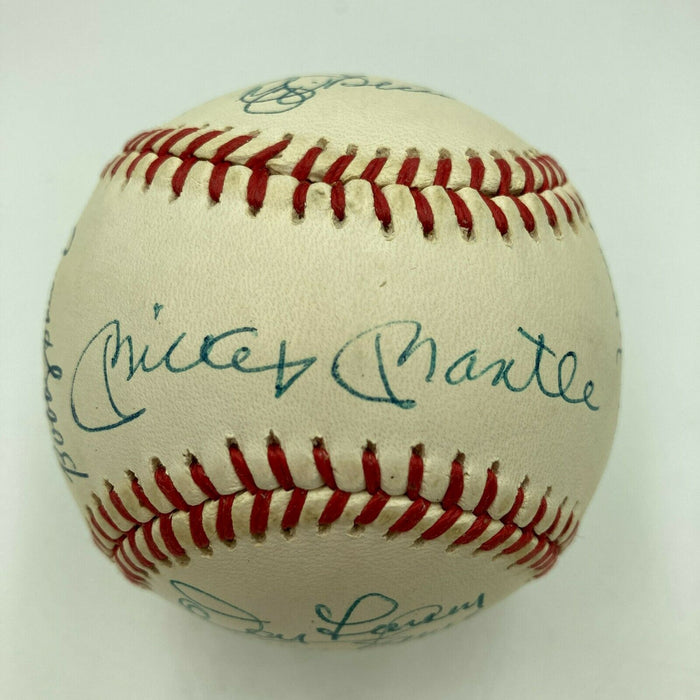 Mickey Mantle 1958 New York Yankees World Series Champs Team Signed Baseball PSA