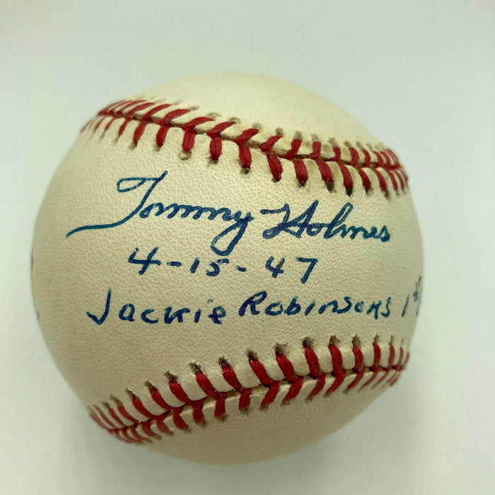 Tommy Holmes "April 15, 1947 Jackie Robinson First Game" Signed Baseball JSA COA