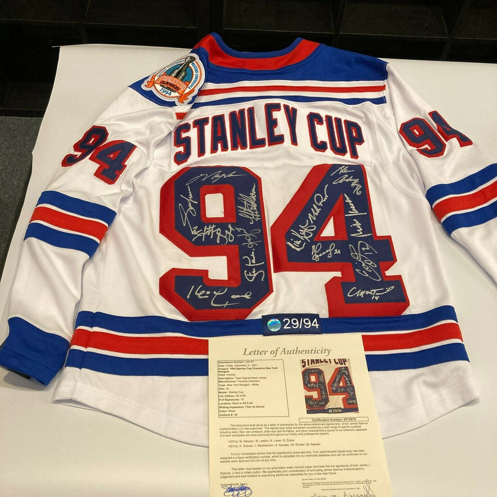 Mike Richter Signed Rangers Jersey (PSA) 1994 Stanley Cup Champion