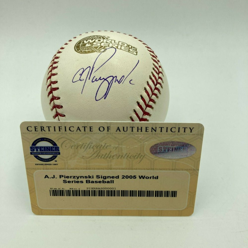 A. J. Pierzynski Signed Official 2005 World Series Baseball Steiner COA