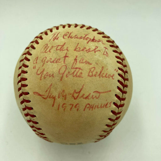 Tug McGraw "You Gotta Believe, 1979 Phillies" Signed Game Used Baseball JSA COA