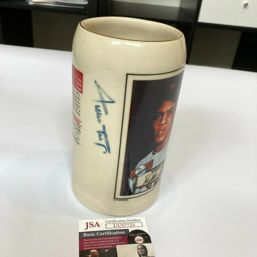 Willie Mays Signed 1952 Topps Rookie Card Ceramic Mug With JSA COA