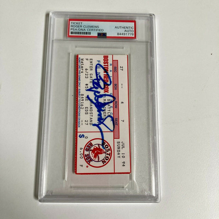 Roger Clemens Signed 1994 Boston Red Sox Ticket PSA DNA COA