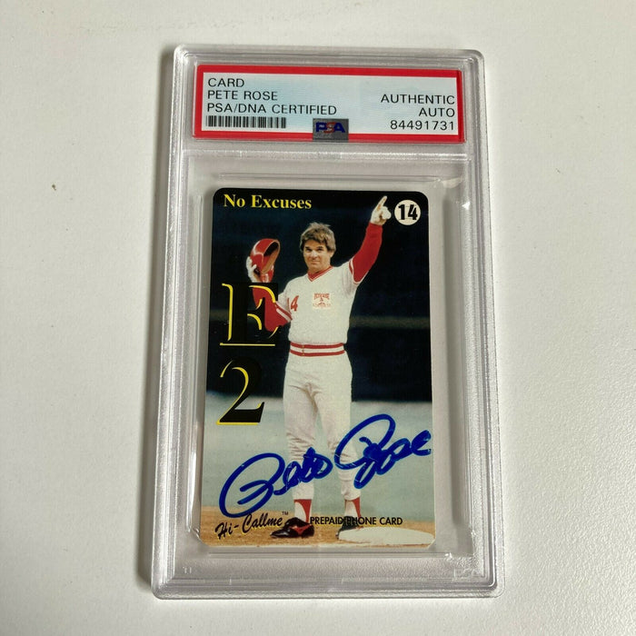 Pete Rose Signed Autographed Vintage Baseball Card PSA DNA COA — Showpieces  Sports
