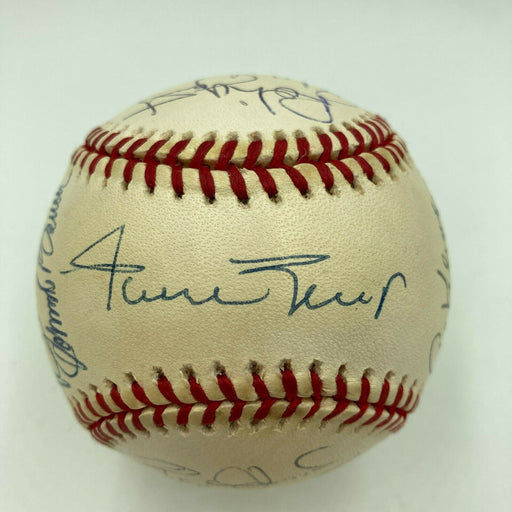 Nice Willie Mays Hank Aaron Hall Of Fame Multi Signed Baseball 16 Sigs JSA COA