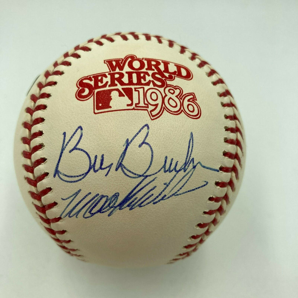 Rare Bill Buckner & Mookie Wilson Signed 1986 World Series Baseball Steiner MLB