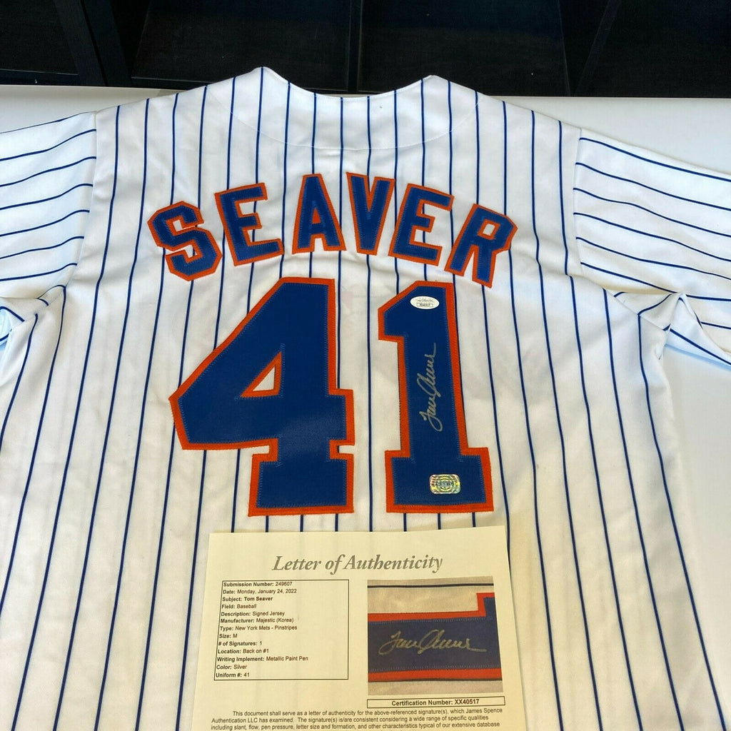 Tom Seaver Autographed New York Mets P/S Majestic Jersey w/ HOF 92- JSA W  Auth