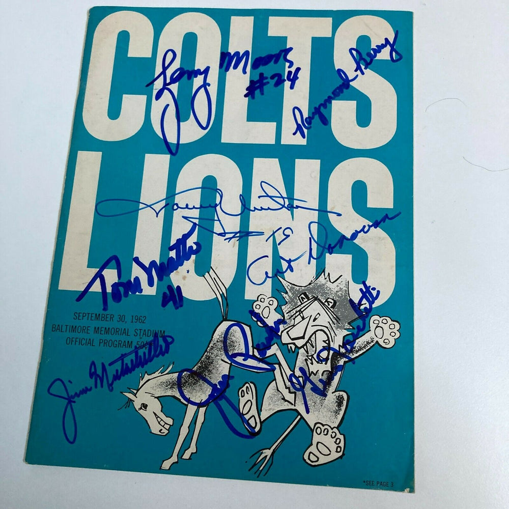 1962 Baltimore Colts Team Signed Program With Johnny Unitas With JSA COA