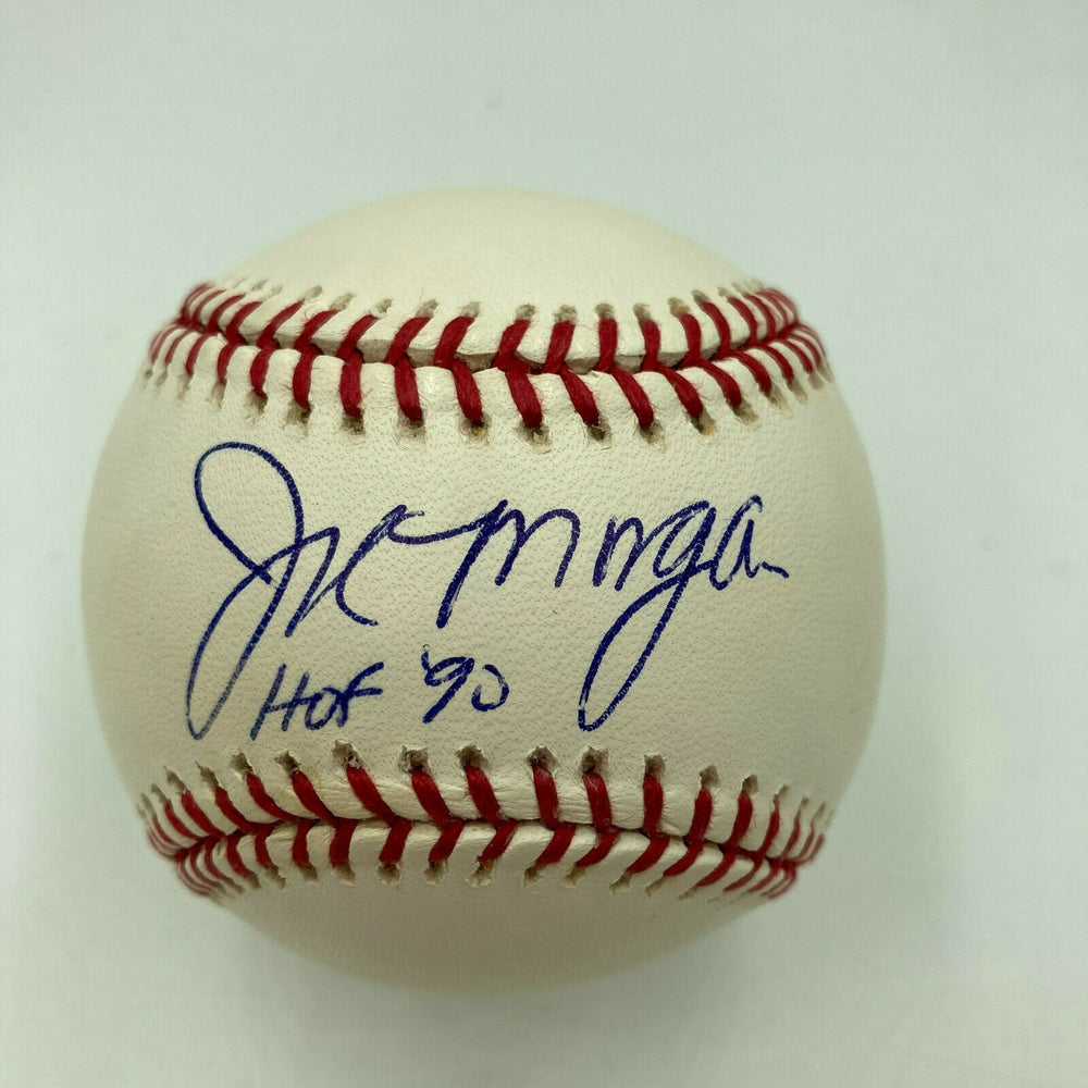 Joe Morgan HOF 1990 Signed Autographed Official Major League Baseball JSA COA