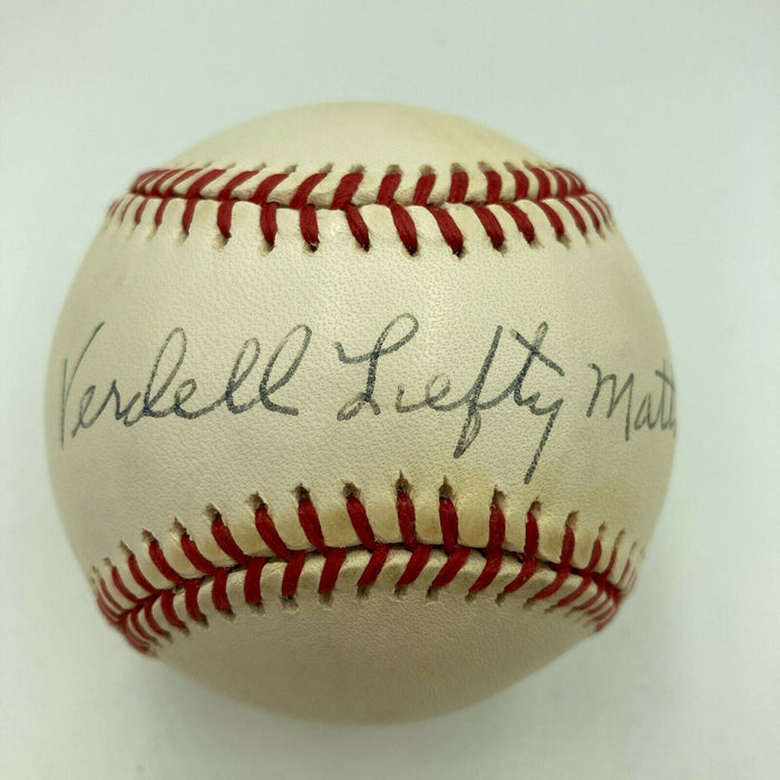 Verdell Lefty Mathis Negro League Legend Signed Major League Baseball JSA COA