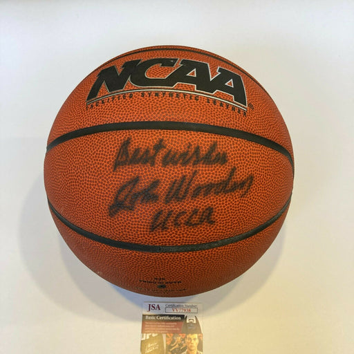 John Wooden UCLA Signed Wilson Official NCAA Basketball With JSA COA