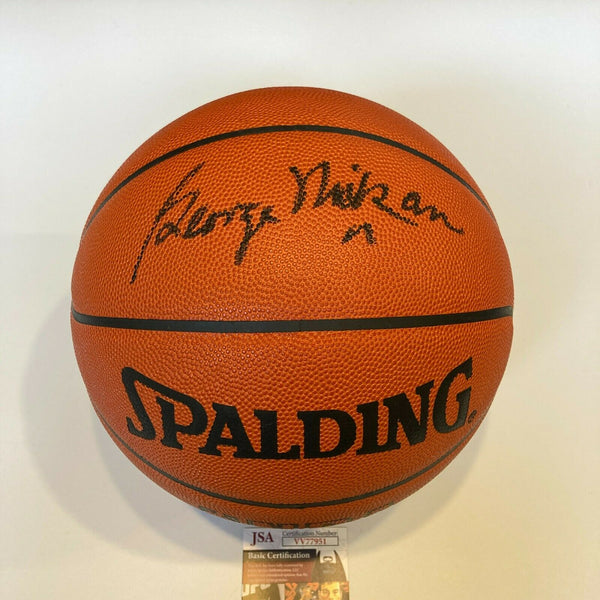George Mikan Signed Spalding Official NBA Game Basketball With JSA  COA