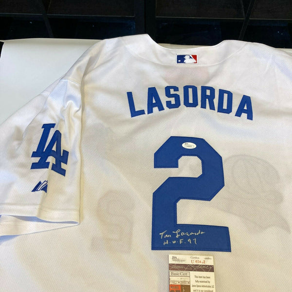 Tommy Lasorda Signed Authentic Majestic Los Angeles Dodgers Jersey JSA COA