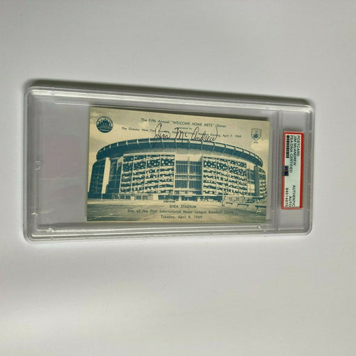 Jim McAndrew Signed 1969 New York Mets Shea Stadium Postcard PSA DNA RARE