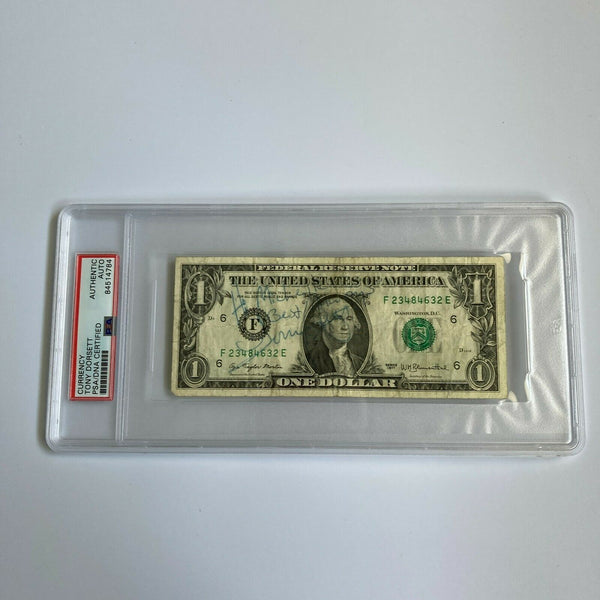 Tony Dorsett Signed Autographed $1 One Dollar Bill PSA DNA COA