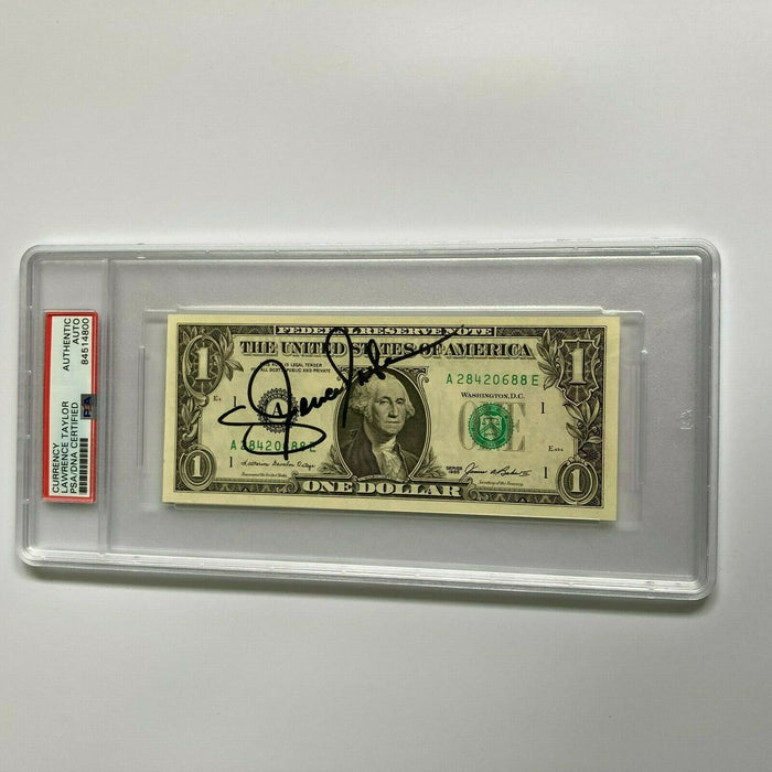 Lawrence Taylor Signed Autographed $1 One Dollar Bill PSA DNA COA NFL