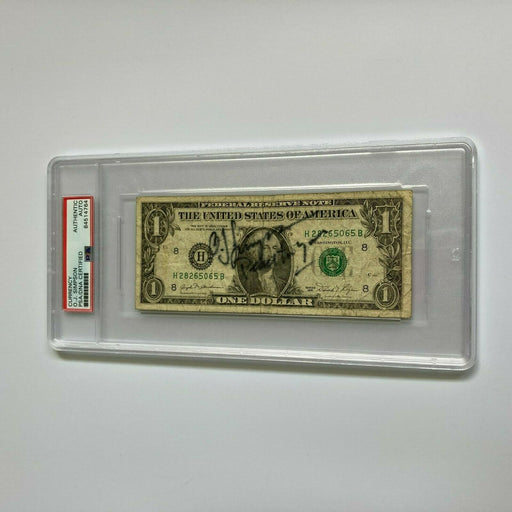 O.J. Simpson Signed Autographed $1 One Dollar Bill PSA DNA COA NFL