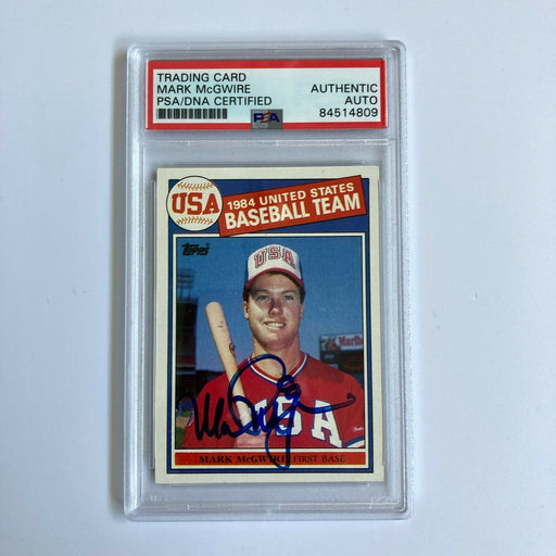 Mark McGwire Signed Autographed 1985 Topps USA RC Rookie Baseball Card PSA DNA