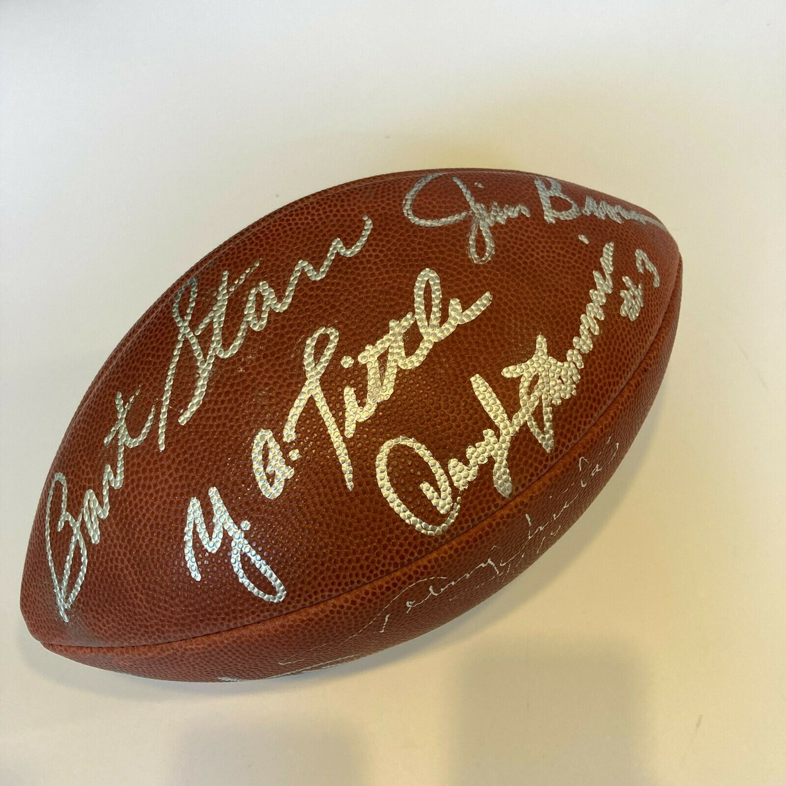 Johnny Unitas Walter Payton Bart Starr HOF Legends Signed Football Beckett  COA